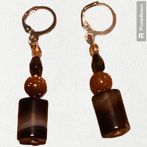 Handmade Earrings with Natural Stone - Picture 7 of 10